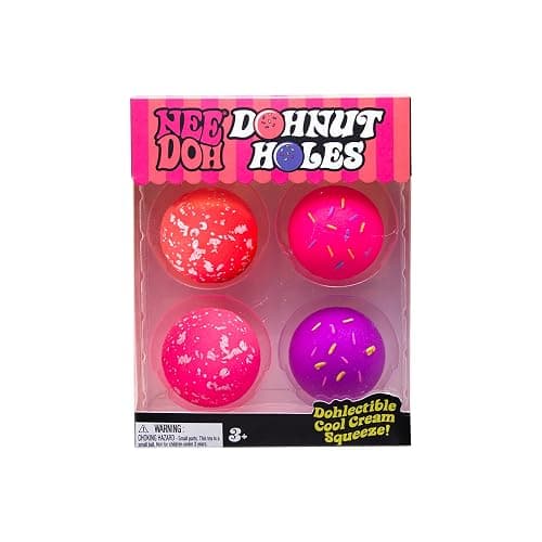 Schylling NeeDoh Dohnut Hole Needoh 4 Pack - Sensory Squeeze Toy - 1.5" in Diameter - Colors May Vary thumbnail 2
