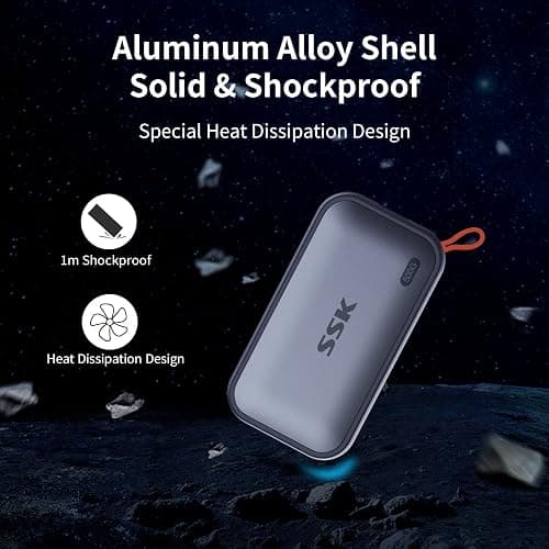 SSK 500 Go SSD Externe jusqu'à 1050Mo/s en Lecture, USBC 3.2 Gen2 Disque Dur Externe Portable SSD pour iPhone 15/16/PRO,PS5, Xbox, Ordinateur Portable, MacBook/Pro/Air et Plus thumbnail 6