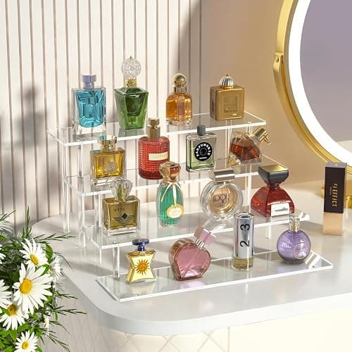 4 Tier Acrylic Display Risers, Clear Perfume Organizer Stand, Large Cupcake Stand Holder, Dessert Display for Party, Display Shelf for Figure and Collection, Riser Stand for Decoration and Organizer thumbnail 6