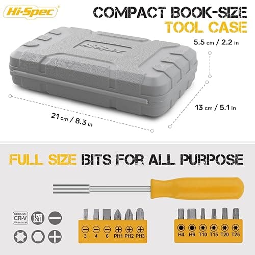Hi-Spec Compact Household Tool Kit for Starter Repairs and Maintenance | 24 pc included, everyday fixing coverage, starter friendly selection, secure carry storage, space saving layout, easy storage thumbnail 2