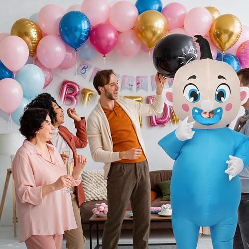 2 Pack 91" Inflatable Baby Costume – Blow Up Outfit for Gender Reveal Party | 2 Pack Giant Inflatable Baby Costume 91", Adult Blow Up Outfit for Gender Reveal Party, Halloween & Christmas Cosplay thumbnail 8