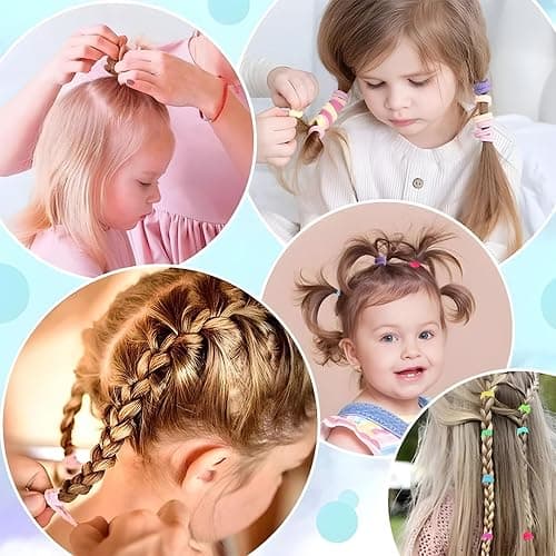 200 Pack Hair Ties BEoffer Baby Toddlers Girls Elastics Hair Bands No Damage Multicolor Colorful Small Rubber Bands Ponytail Pigtails Holders Not Harm to Hair (Macaron) thumbnail 7