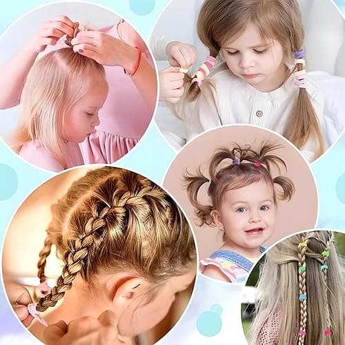 200 Pack Hair Ties BEoffer Baby Toddlers Girls Elastics Hair Bands No Damage Multicolor Colorful Small Rubber Bands Ponytail Pigtails Holders Not Harm to Hair (Macaron) thumbnail 8