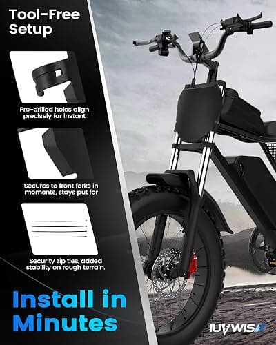 IUVWISN Electric Bike Number Plate E Bike Front Plate Compatible Fit for Ridstar Q20 Tuttio Soleil 01 Super 73 S1 S2 Y1 RX Macfox EBike Electric Commuter Mountain Bike Black thumbnail 6