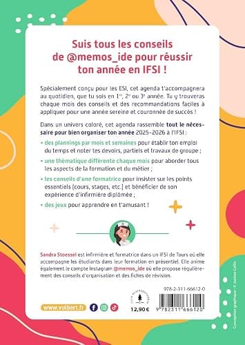 Mon agenda spécial étudiante infirmière et étudiant infirmier 2025-2026: Les conseils d'une formatrice en IFSI pour réussir son année ! thumbnail 2