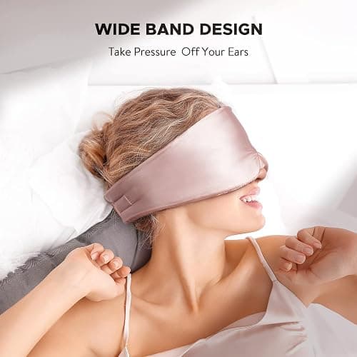 LitBear Silk Sleep Mask for Side Sleeper, Eye Mask Sleeping for Women Men 100% 22 Momme Pure Mulberry Silk, Face-Hugging Padded Silk Eye Cover for Sleeping with Adjustable Band (Pink) thumbnail 4