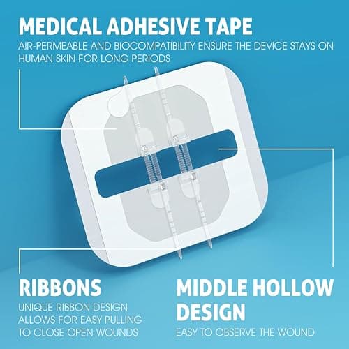 Zip Stitch Wound Closure Kit - 6 Pcs Butterfly Bandages, Surgical Quality, Quick Clot, Suture-Free Surgical Repairment, First Aid Wound Care - Easy Emergency Laceration Closure thumbnail 5