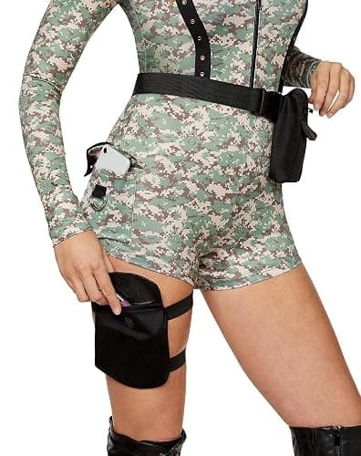 Spirit Halloween Adult Camo Romper Costume | Camo Cutie Romper | Camouflage Romper with Thigh Holster thumbnail 4