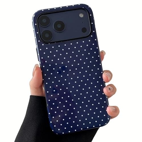 ZTOFERA Magnetic Case for iPhone 17 Pro, Compatible with Magsafe, Polka Dot Aesthetic Phone Case Cute for Girl Women, Hard PC+Soft TPU Protective Phone Cover for iPhone 17 Pro-Navy Blue - Image 1