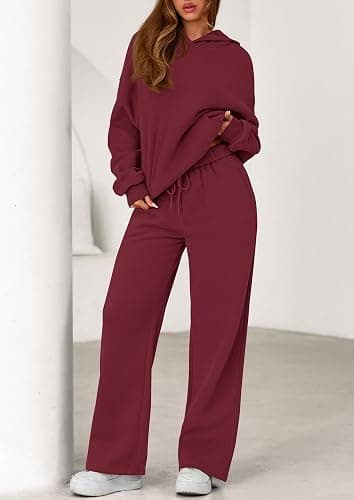PRETTYGARDEN Women's 2 Piece Outfits Fall Sweatsuits Oversized Hoodies Wide Leg Sweatpants Tracksuits Lounge Matching Sets thumbnail 4