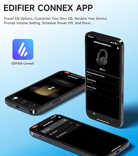 Edifier W800BT Pro Hybrid Active Noise Cancelling Headphones - Hi-Res Audio - AI Call Noise Cancellation - 45H Playtime - Fast Charging - Foldable - Wireless Over-Ear Bluetooth 5.4 Headphones - Black thumbnail 9