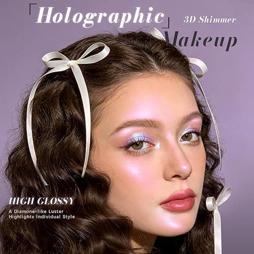 Noerrors Duochrome Shimmer Eyeshadow Quad Palette for Sparkly Fairy Makeup | Holographic Half Magic +3D Metallic Finish for Eyeshadow or Highlighter, Subtle Shimmer, Easy to Color, Daily or Rave Looks thumbnail 2