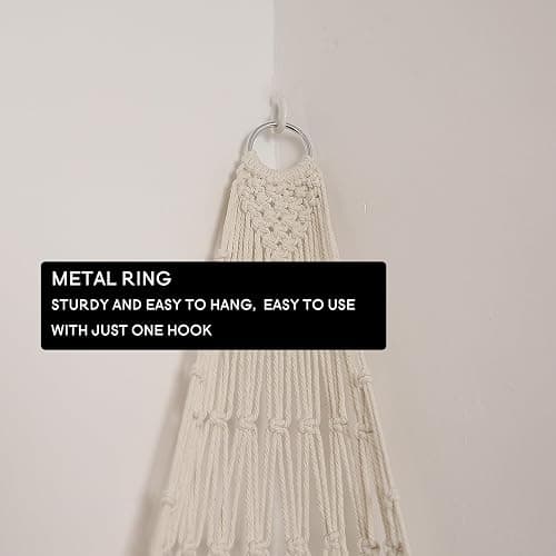 Amdermi Stuffed Animal Hammock Corner, Boho Macrame Plush Toy Storage Net for Wall, Hanging Stuffed Animal Holder for Nursery, Playroom, Kids Room, Cream thumbnail 5