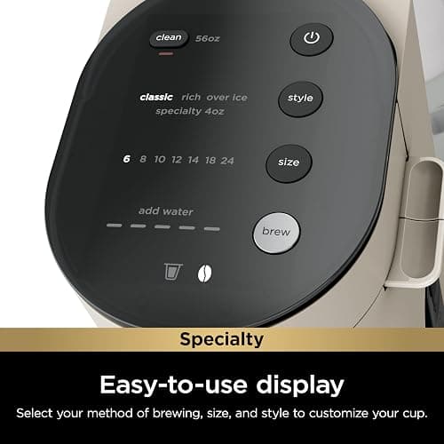 Ninja Pod & Grounds Specialty Single-Serve Coffee Maker, K-Cup Pod Compatible, Brews Grounds, Compact Design, Built-In Milk Frother, 56-oz. Reservoir, 6-oz. Cup to 24-oz. Mug Sizes, Stone, PB051ST thumbnail 8