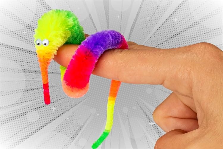 JA-RU Fuzzy Worm Fidget Toy with String Attached (1 Pack) – Fun Magic Tricks for Kids, Soft Sensory Toy, Bulk Party Favors, Gag Gifts & Classroom Prizes. 5219-1A thumbnail 5
