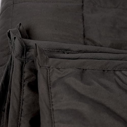 Harbour Housewares Weighted Blanket 6kg with Storage Bag – 125x180cm Black Weight Blanket for Anxiety, Stress Relief & Deep Sleep – Soft Fabric Calming Throw with Glass Bead Filling thumbnail 7