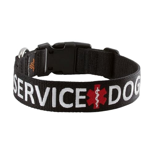 Tacticollar - Service Dog Collar, Nylon, Adjustable, Embroidery ((X-Small) 10-12in Length x 1in Width) - Image 1