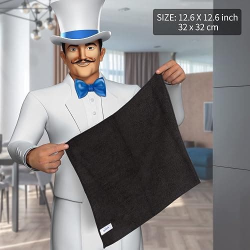 MR.SIGA Microfiber Cleaning Cloth, All-Purpose Microfiber Towels, Streak Free Cleaning Rags, Pack of 12, Black, Size 32 x 32 cm(12.6 x 12.6 inch) thumbnail 2