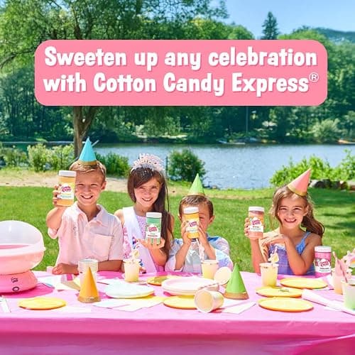 Cotton Candy Express Floss Sugar Variety Pack with 3 - 11oz Plastic Jars of Cherry, Blue Raspberry & Grape Flossing Sugars Plus 50 Paper Cotton Candy Cones thumbnail 6