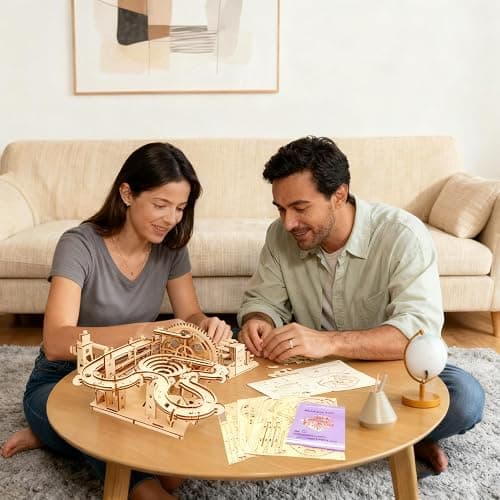 3D Puzzle Wooden Marble Run for Adults DIY Mechanical Puzzle Assembly Wood Crafts to Build Wood Model Kit for Adult Age 14+ Years Old thumbnail 2