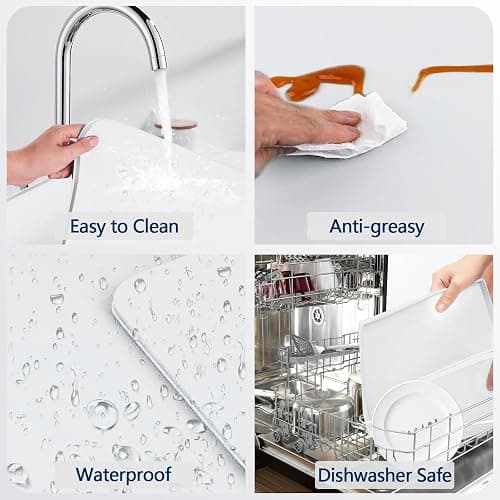 GHWMYD Silicone Mat for Washer and Dryer,Washer and Dryer Covers for the Top 23.6" x 19.7" Washing Machine Cover Mat Support Heat Washer Dryer Top Protector Covers for Laundry Kitchen Home White thumbnail 4