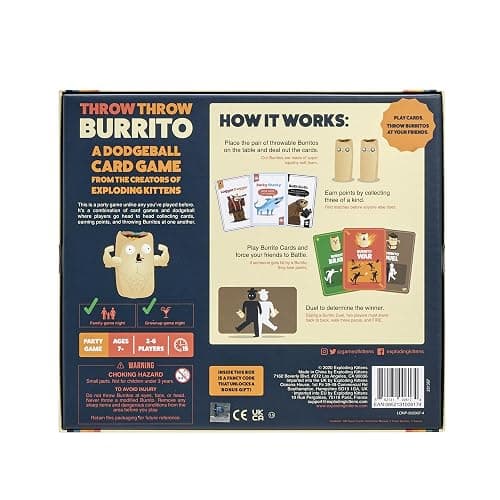 Exploding Kittens Throw Throw Burrito 2-6 Players - Ages 7+ - 15 Minutes to Play - Dodgeball Card Game - Party Game, Family Game Night, Kid and Adult Card Game thumbnail 7