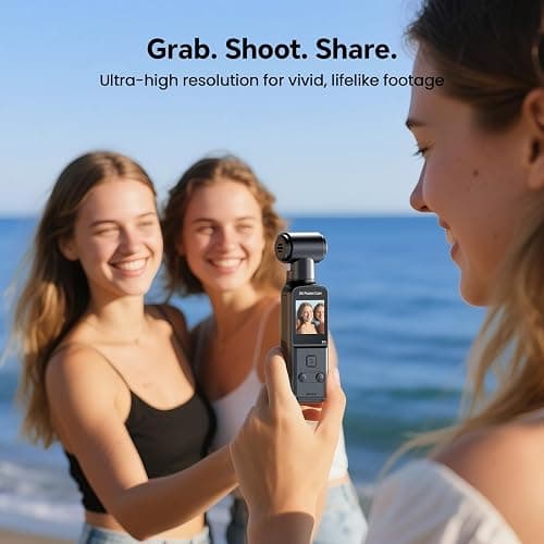 BOBLOV 5K Body Camera with Microphone, W5 Vlogging Camera, 5K/15FPS and 4K/60FPS with 270° Rotating Lens, External Mic Support, Clip/Strap Options, EIS Stabilization for Meeting, and Daily Use (128GB) thumbnail 3