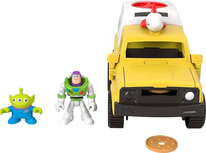 Fisher-Price Imaginext Disney and Pixar Toy Story Pizza Planet Truck with 3-inch Buzz Lightyear & Alien Friend Action Figures, Toy Vehicle & Pizza Projectile Accessories thumbnail 5