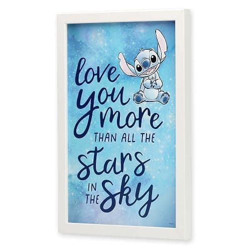 Disney Lilo and Stitch Love You More Framed Wood Wall Decor - Adorable Stitch Wall Art for Kids' Bedroom or Movie Room thumbnail 2