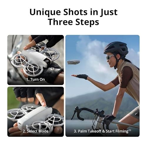 DJI Neo, Mini Drone with 4K UHD Camera for Adults, 135g Self Flying Drone that Follows You, Palm Takeoff, Subject Tracking, QuickShots, Stabilized Video, Built-In Propeller Guard (Controller-Free) thumbnail 2