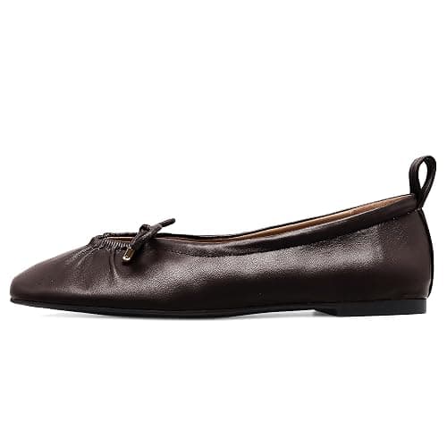 Riekhany Women Ballet Flats Square Toe Lace Up Bow Ballerina Shoes Cute Slip On Casual Mary Jane Shoes thumbnail 4