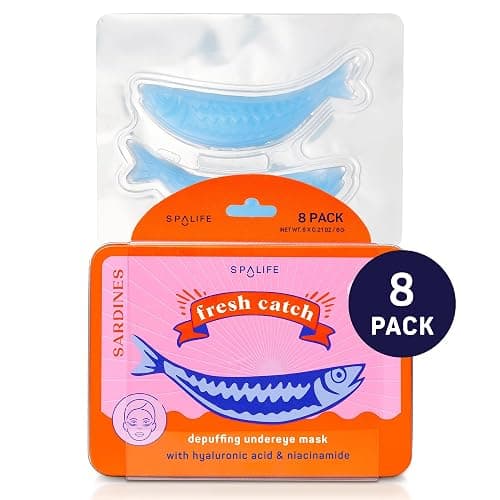 SpaLife Fresh Catch Hydrogel Under Eye Patches for Dark Circles | Sardine Under Eye Patches for Puffy Eyes | Niacinamide & Hyaluronic Acid Undereye Masks | Pack of 8 Pairs (8 Undereye Treatments). thumbnail 9