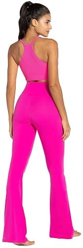Sunzel Flare Leggings, Crossover Yoga Pants with Tummy Control, High-Waisted and Wide Leg thumbnail 6