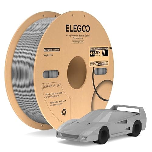 ELEGOO ABS Filament 1.75mm Gray 1KG, Heat Resistant 3D Printer Filament High Toughness & Impact Resistance, 1kg spooll(2.2lbs) Fits for Most FDM Printer - Image 1