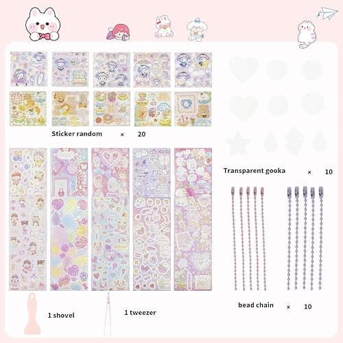CGLRybO Goo Card Stickers DIY Kits Card, Keychain Guka Card Toy Hand Account Deco, Handmade Sticker Set (44) thumbnail 7