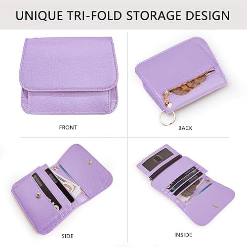 Sunpour Keychain Wallet RFID Wristlet Wallets for Women,Small Wallets Woman Key Chain Wallet with Coin Pocket and Id Window thumbnail 4