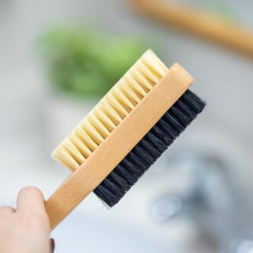GranNaturals Double Sided Boar Bristle Hair Brush - Soft Hard Finishing & Smoothing Hairbrush for Slick Back to Style, Polish, & Lay Down Hair Flat to Create a Sleek Hairstyle for Bun, Slickback thumbnail 5