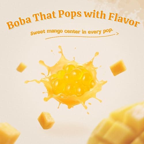 52USA Mango Popping Boba Peals 7.05 Pound, Bursting Boba Pearls for Bubble Tea, Beverages, Ice Cream, Shakes, Yogurt, Desserts, Smoothies & Drinks Toppings thumbnail 3