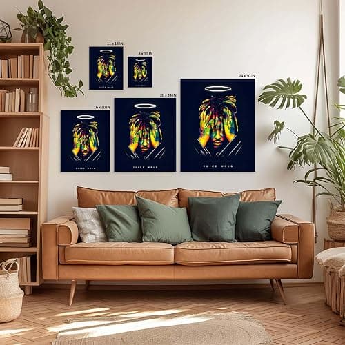 Juice WRLD Canvas Wall Art Decor - Colorful Pop Art Rapper Portrait with Halo, Music-Inspired Artwork for Bedroom, Living Room or Music Studio Wall Decoration 8X10 inch thumbnail 5
