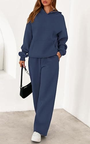 PRETTYGARDEN Women's 2 Piece Outfits Fall Sweatsuits Oversized Hoodies Wide Leg Sweatpants Tracksuits Lounge Matching Sets thumbnail 7