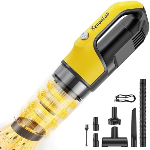 XenonLab Handheld Vacuum Cordless 1.1 Pounds Car Vac 10000PA Hand Held Vacuums 4-in-1 Hand Vac Cordless Rechargeable HEPA Filter Large Capacity Dust Cup for Car Office Home Pets Hair (Yellow) - Image 1