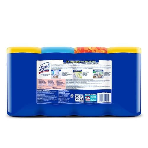 Lysol Disinfecting Wipes Bundle, Home Apartment Dorm Room Essentials and Cleaning Supplies, All Purpose Cleaner, Multi-surface Cleaning Wipes, Multi-Scent Sanitizing Wipes Bundle, 80 Count (4pk) thumbnail 11