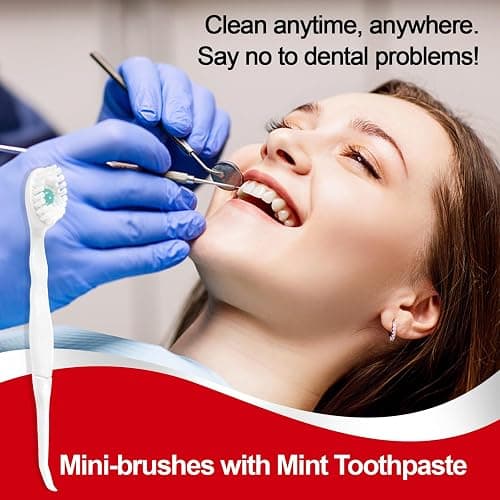 Malisseladi Mini Disposable Toothbrushes with Toothpaste and Toothpick, Tongue Cleaners, Reduce Bad Breath, Tongue Scraper, Prepasted Toothbrush, Pick for Work or Travel (Mint, 20pcs) thumbnail 5