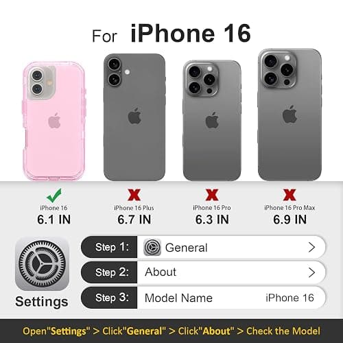 Follaroma for iPhone 16 Case, Heavy Duty Shockproof Protection Phone Cases, Dual Layer Transparent Protective Cover Compatible with iPhone 16 Case, 6.1 inch, Light Pink thumbnail 2