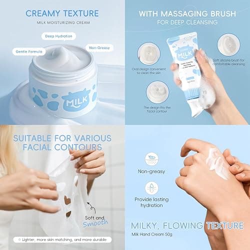 12PCS Milk Skin Care Set for Kids & Teens, 12 IN 1 Moisturizing Milk Skincare for Girls 10-12, Skincare for Kids Age 8-12, Birthday Gifts for Teen Girls, Face Care Kit, Korean Skin Care thumbnail 4