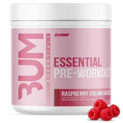 RAW Essential Pre-Workout Powder (Rasberry Creamthickle) - Chris Bumstead Sports Supplement for Men & Women - Preworkout Energy Powder with Caffeine, L-Citrulline, L-Tyrosine, & Beta Alanine Blend - Image 1