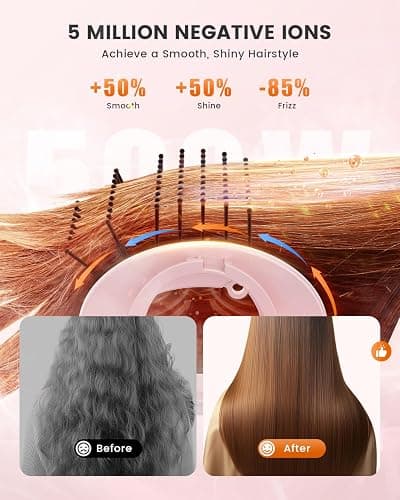Tqcir 5-in-1 Professional Hair Dryer Brush, Powerful Multi-Styler with Auto-Wrap Curlers, Fast Drying Curling Straightening Volumizing Without Heat Damage, Storage Case Best Gift for Girl/Women thumbnail 4