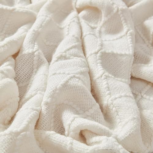 inhand Knitted Throw Blanket for Couch and Bed, Soft Living Room Home Decor Knitted Blanket with Tassel, Outdoor Lightweight Breathable Summer Blanket, Farmhouse Warm Woven Decorative, 50"x60" thumbnail 8