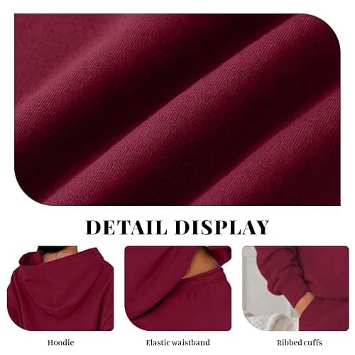 2 Piece Lounge Sets for Women Matching Sweatsuits Airport Travel Outfit | Womens 2 Piece Outfits Lounge Hoodie Sweatsuit Sets Oversized Sweatshirt Wide Leg Pant Set Tracksuit Loungewear Travel thumbnail 5