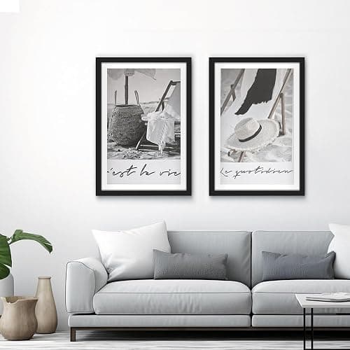 Wiscet 16x24 Picture Frame Set of 3, for Wall Gallery Photo Frames, Black | Display Pictures 12x18 with Mat or 16 x 24 Poster Frame without Mat thumbnail 2